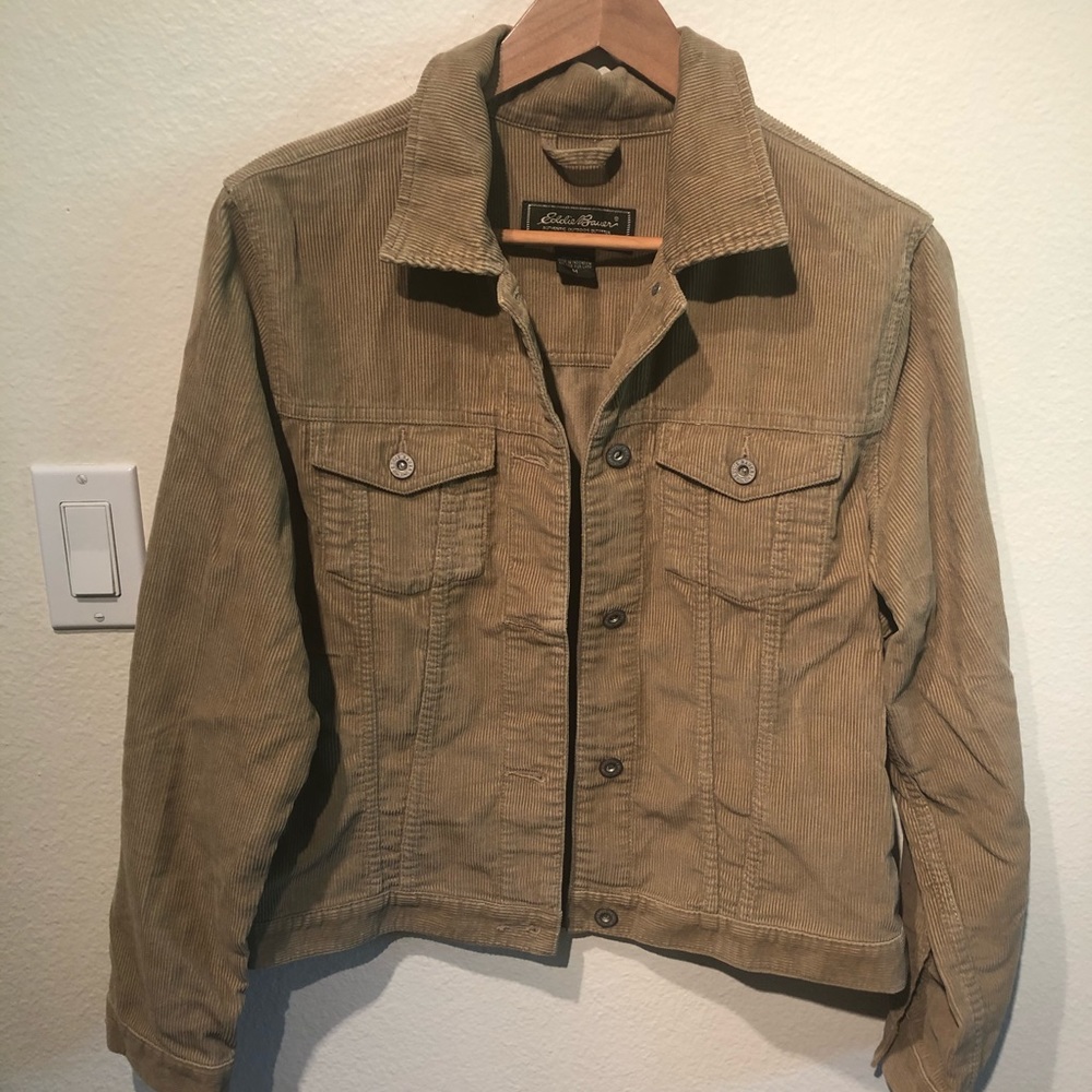 Eddie Bauer button down corduroy jacket (size med)